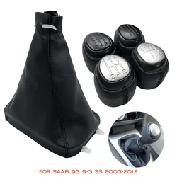 5/6 Velocità Auto Gear Ghetta Pomello Della Copertura In Vera Pelle Leva Del Cambio Caso Per SAAB 93 9-3 SS 2003-2012 Car Styling accessori