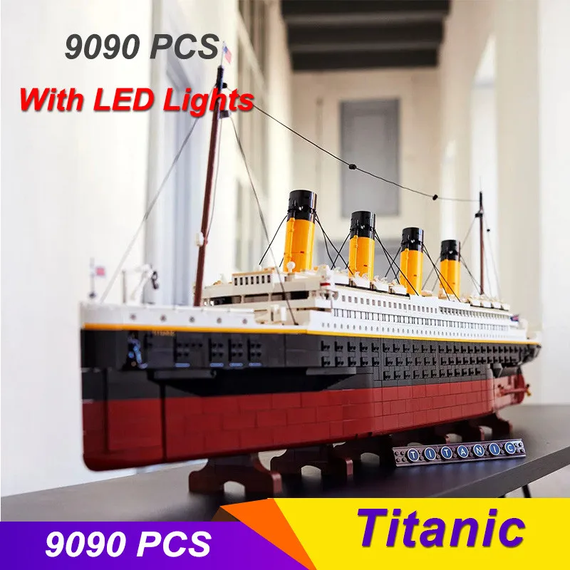 

Совместимые 10294 строительные блоки Titanic MOC, модель дисплея, кирпичи, круизная лодка, пароход, игрушка для взрослых, рождественские подарки, 9090 шт.