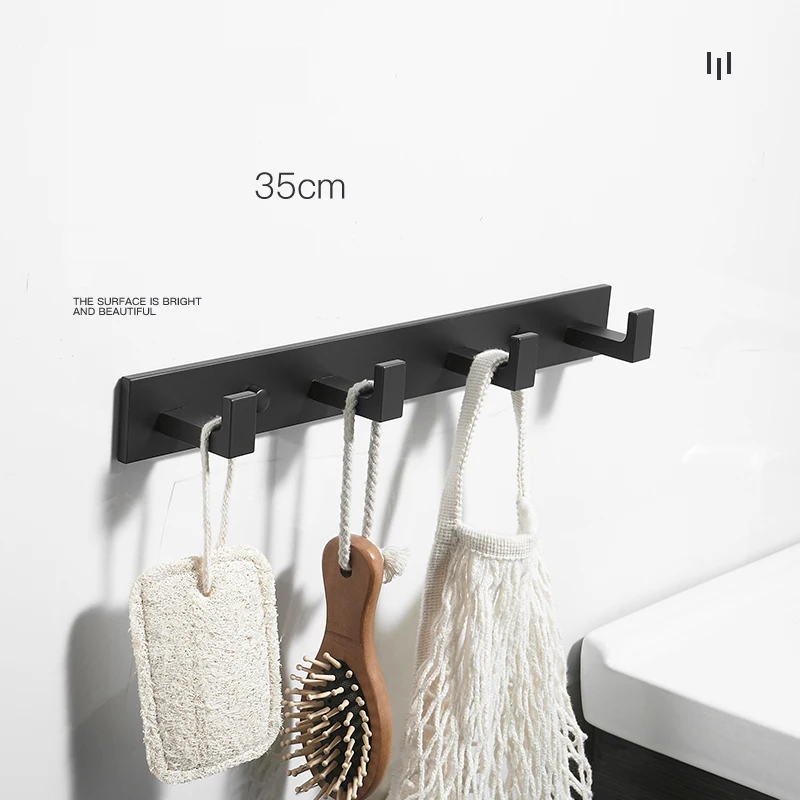 Thicken Space Aluminum Robe Hooks Wall Hang Mounted Towel Hook White / Black Painted  Clothes Hook Bathroom Hardware