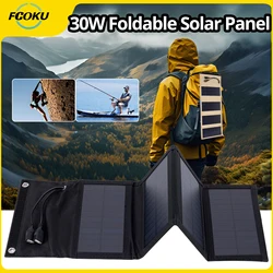 30W/80W Foldable Solar Panel Portable Flexible Energy Power Sunpower Camping Set 2USB 5V Power Solar Panel Mobile Power Supply