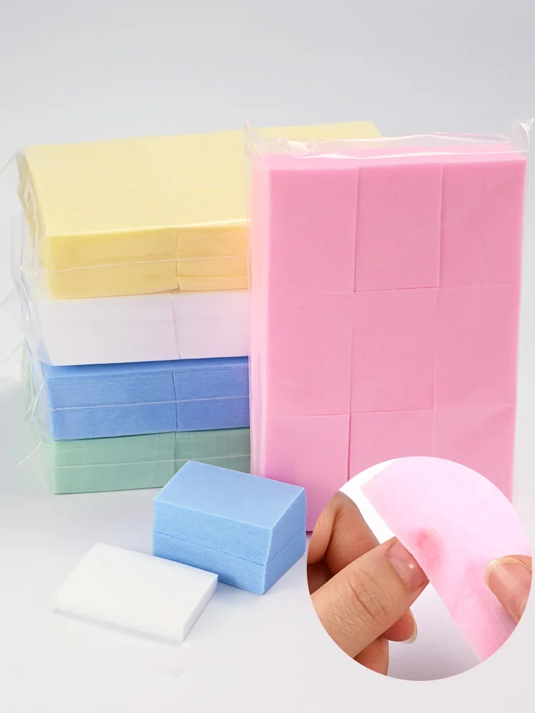 100/500/600Pcsa المهنية خالية من الوبر مسمار القطن 100% غير المنسوجة الأشعة فوق البنفسجية هلام إزالة البولندية مناديل ورقة منصات لأدوات تنظيف الأظافر