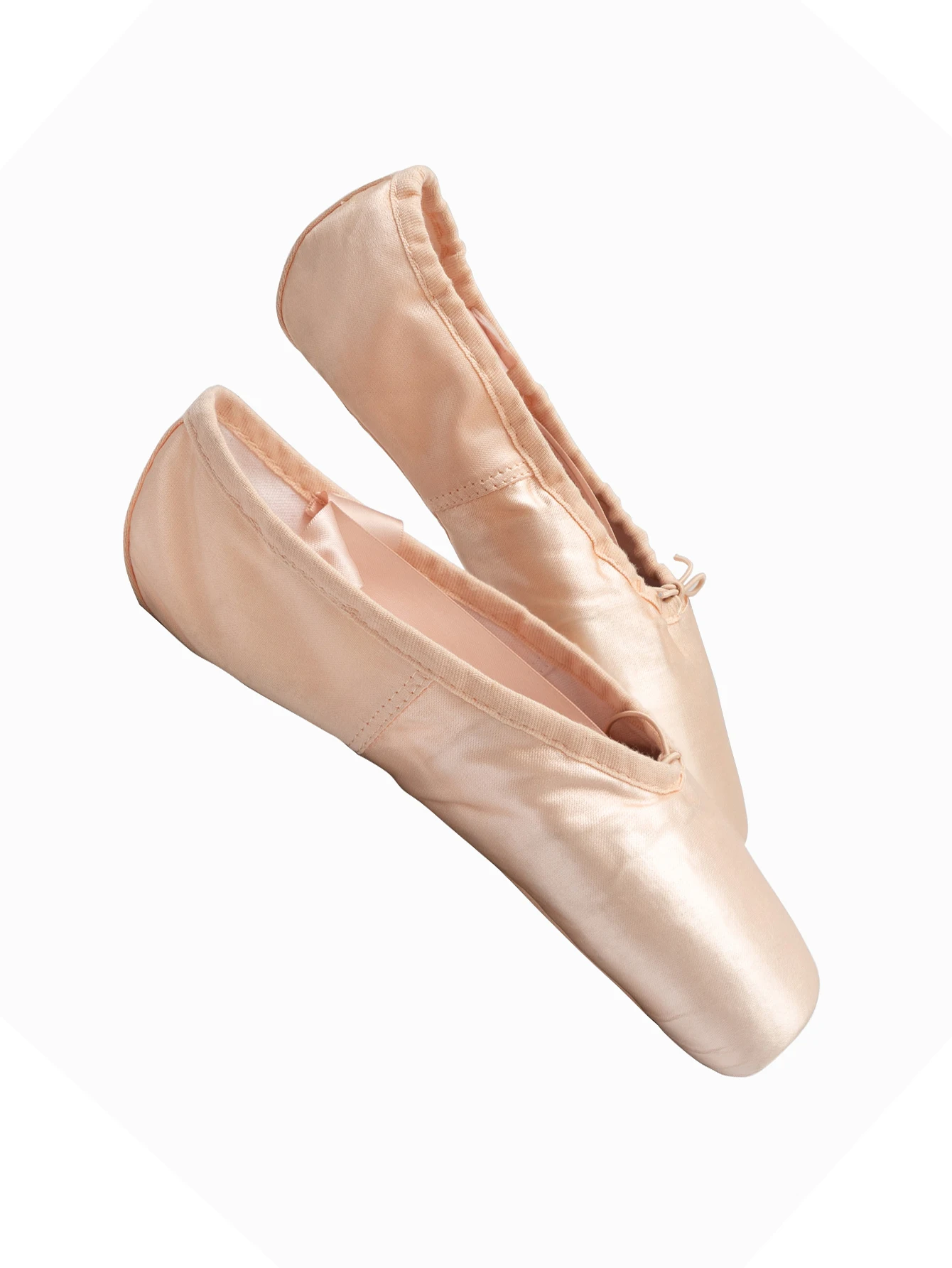 Professional Stain Ballet Pointe Dance Shoes Slippers with Ribbons and Toe Pads for Girls