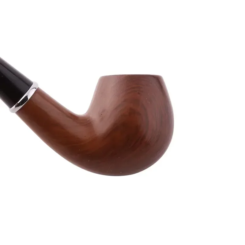 Classic Wood Grain Resin Pipe Chimney Filter Long Smoking Pipes Tobacco Pipe Cigar Gifts Narguile Gift Grinder Smoke Mouthpiece