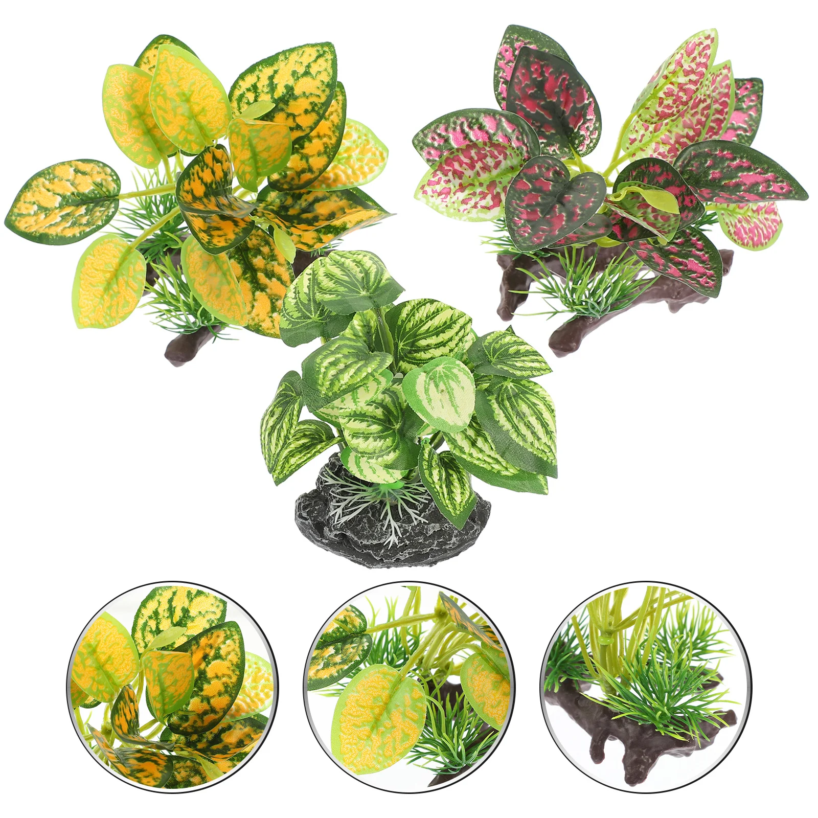 

3Pcs Aquarium Artificial Plants Realistic Simulation Resin Fake Water Grass Decorations Fish Tank Ornament Artificial Aquatic
