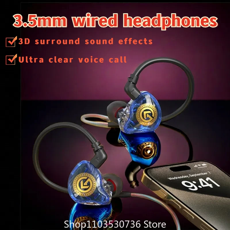 Wired Earphone 3.5mm Type C Digital Chip In Ear Headphone Wire-controlled Headset With Mic For iPhone 15 Android Samsung