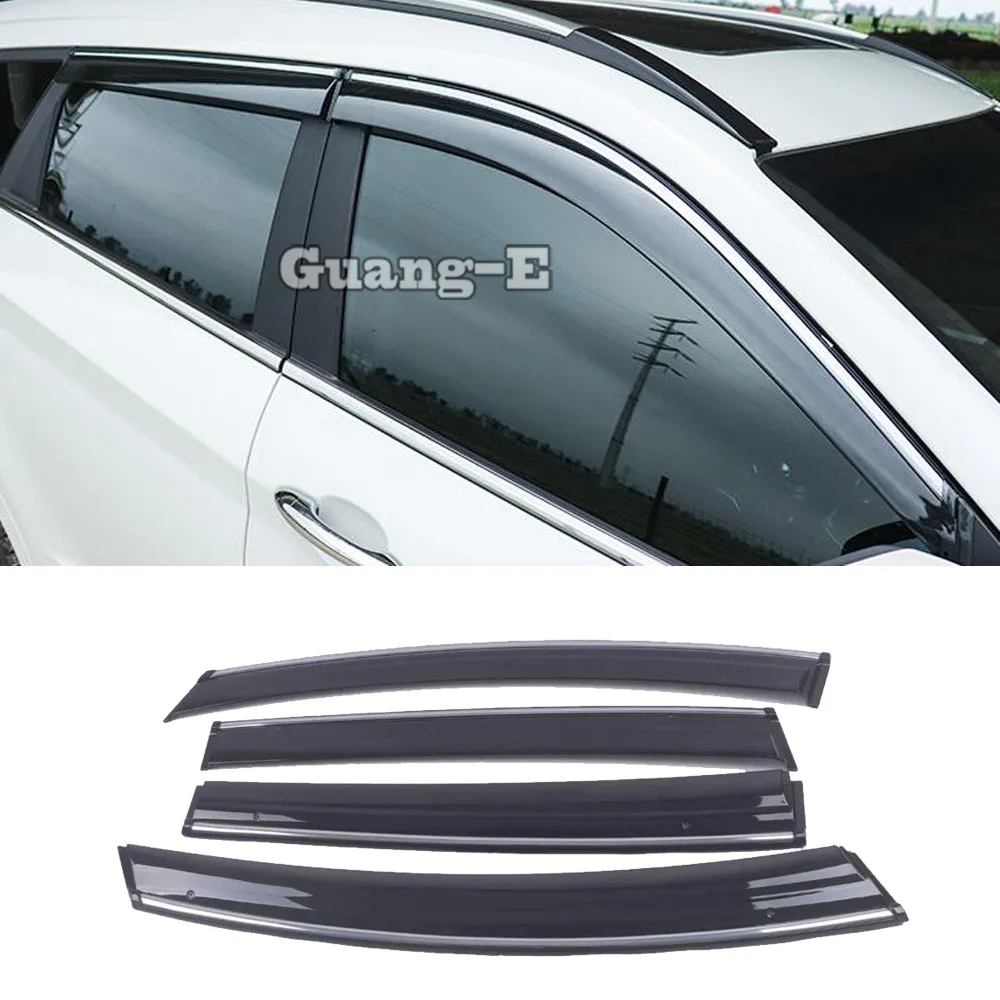 

Car Cover Stick Lamp Plastic Window Glass Wind Visor Rain/Sun Guard Vent 4pcs For Peugeot 3008 2013 2014 2015 2016 2017