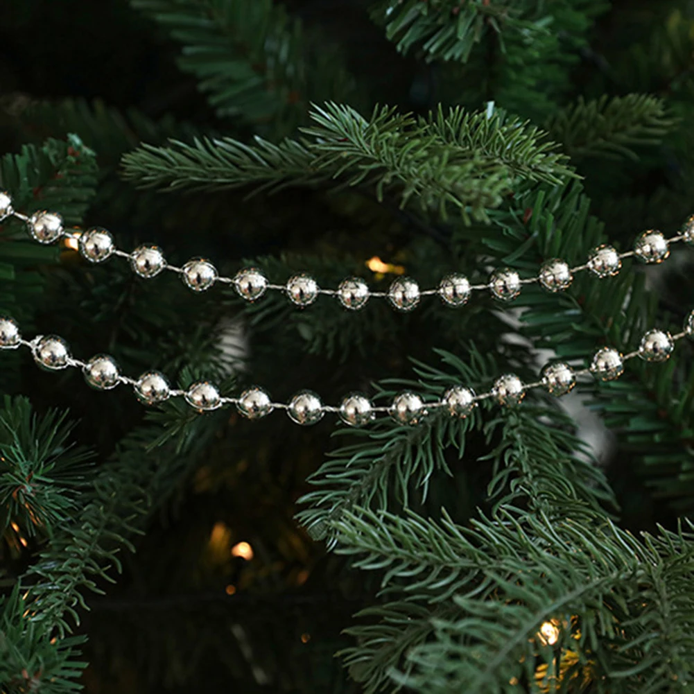 5m Bead Chain Garland Christmas Tree Hanging Beads Decorations Artificial Pearls Beads Chain Wedding Party Decor