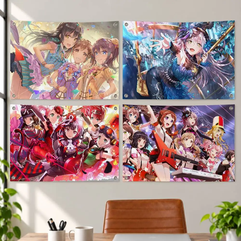 BanG Dream! Girls Band Party Aesthetic Wall Tapestry Flag Printed Wall Hanging Living Room Party Outdoor Decor