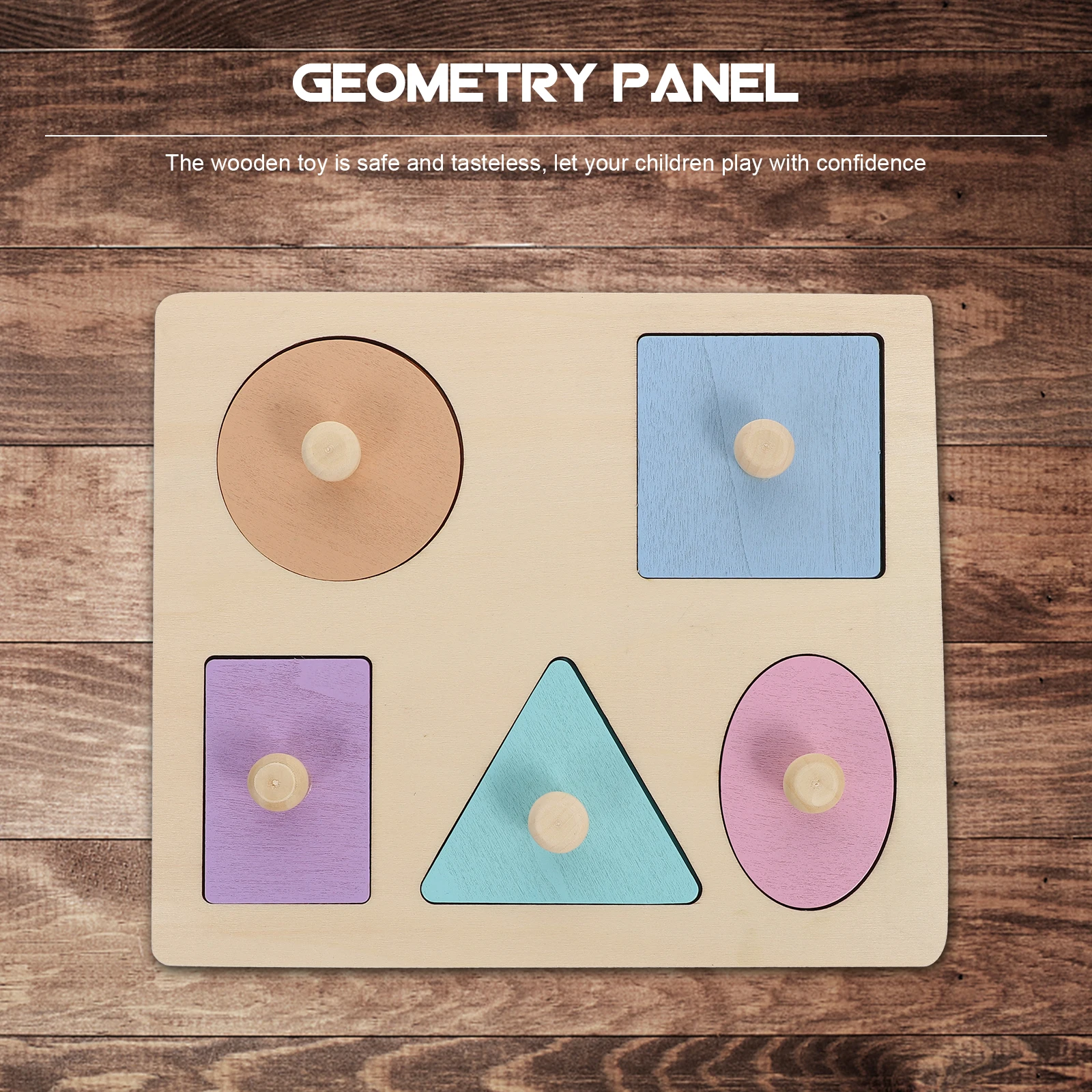 

Geometrical Shapes Puzzle Toy Bright Color Wooden Kids Toys Strong Playable Shape Peg Board Matching Educational Safe