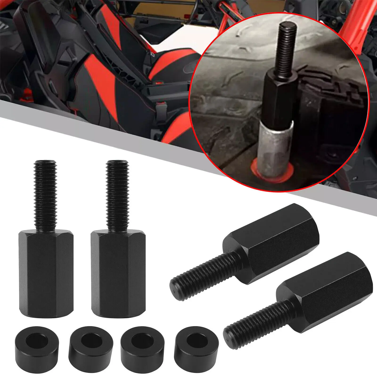 

4Pcs UTV Seat Riser Kit For Can Am Maverick X3 Lift Up UTV Seat to 0.5'' 1.5'' 2'' Adjustable with 4 Extra Spacers