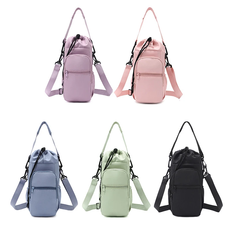 

Портативная сумка для бутылки с водой с регулируемым ремнем, термокружки, изолированный защитный чехол, карман для телефона, сумка для путешествий и занятий спортом на открытом воздухе