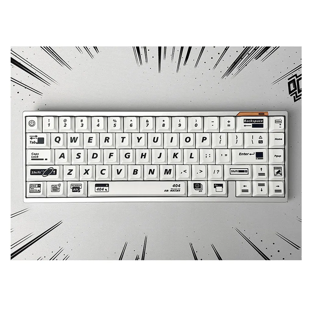 Imagem -06 - Teclas Simples 404 Tema Keycaps Conjunto Cereja Altura Pbt Sublimação Térmica Faça Você Mesmo para 61 87 98 104 108 Teclas Teclado Mecânico 139