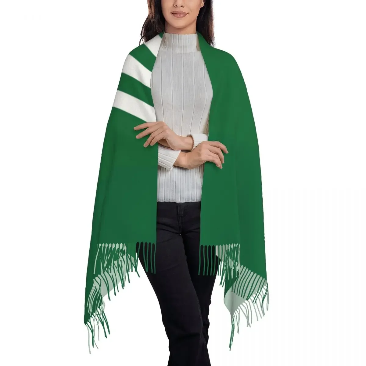 Israel F.C MHFC Tassel scarf, elegant women's winter scarf, thick imitation cashmere shawl, tassel long style for warmth