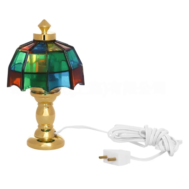 

Miniature Table Lamp With Antique Design Lighting Accessory For Doll House Decoration Light for Craft Project Display 15UB