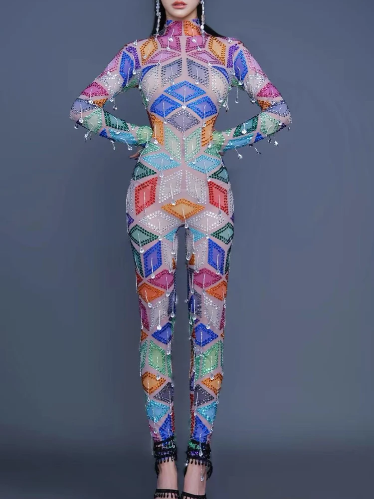 Wysokiej jakości kolorowy kombinezon z elastyczną gumką, seksowny, z hot stampingiem, nowa moda 2025, odzież damska na zamówienie.