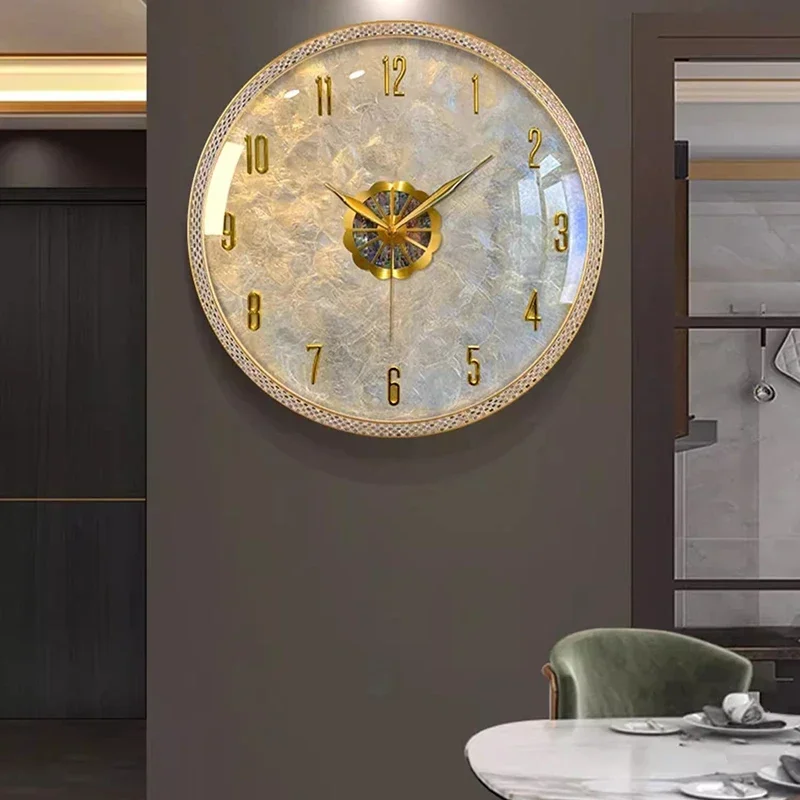 Modern Luxury Wall Clocks Decoration Metal Elegant Silent Wall Clocks Living Room Italian Design Home Decor Reloj De Pared LLWC