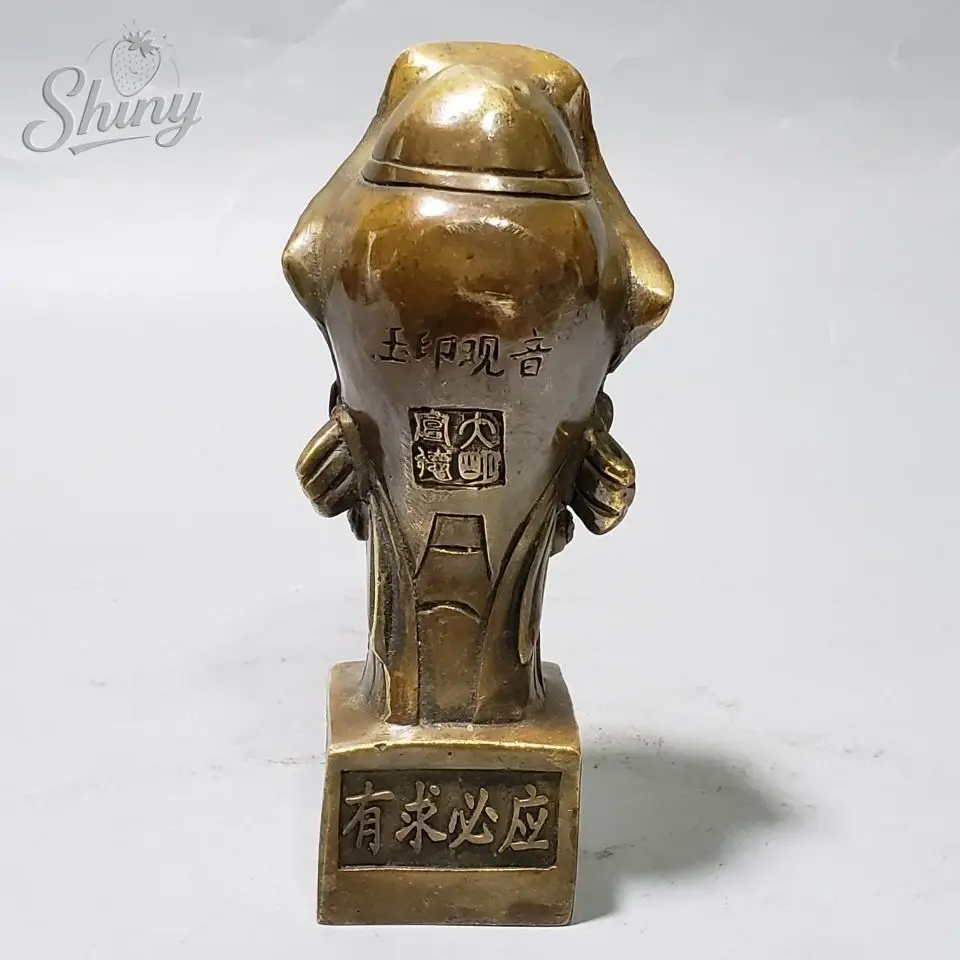 Antique Bodhisattva Buddha Statue Seal Home Decor Artifact Ornament Buddhist Decorative Item