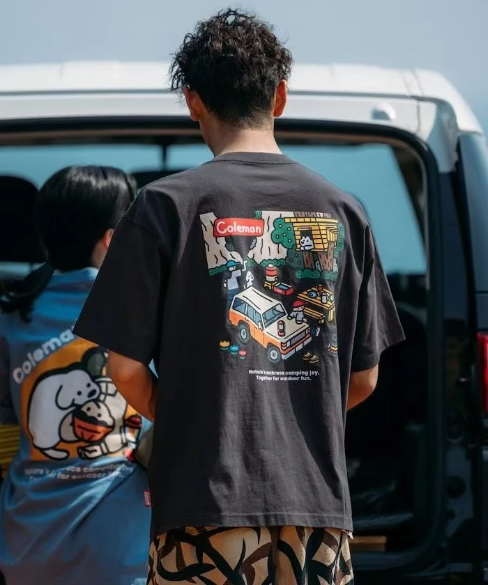 

Cotton Short-sleeved T-shirt Men's Rocky Camping Summer New Camping Theme Loose Couple Clothes