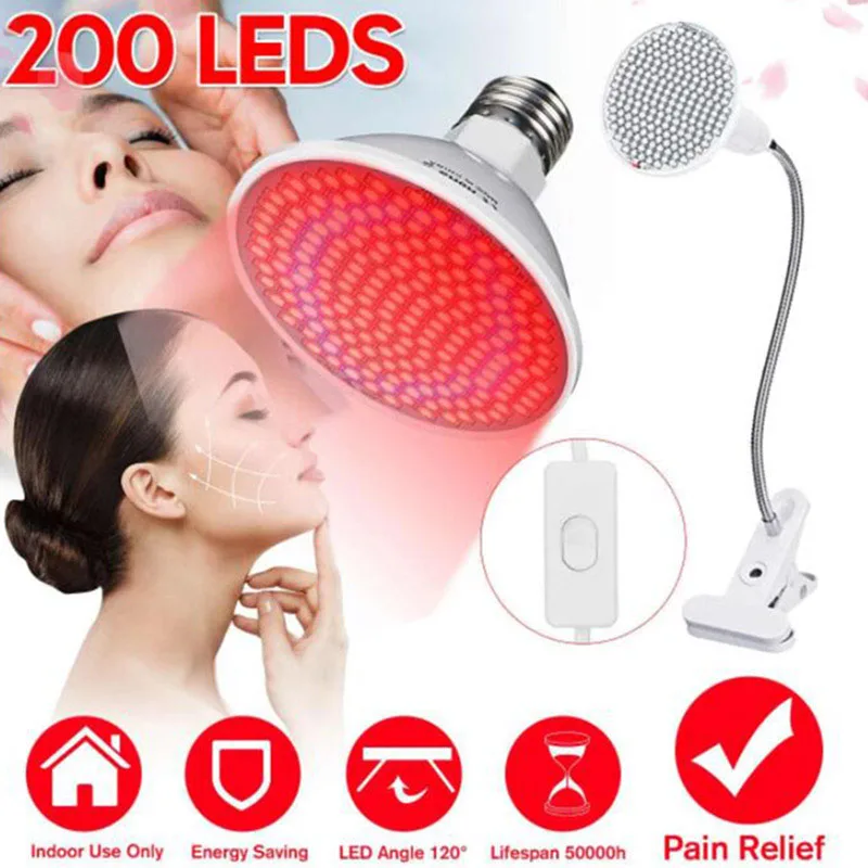 Lámpara de luz led antienvejecimiento para crecimiento de plantas, luz de terapia de luz roja profunda, 660nm, infrarrojo cercano, 850nm, para piel