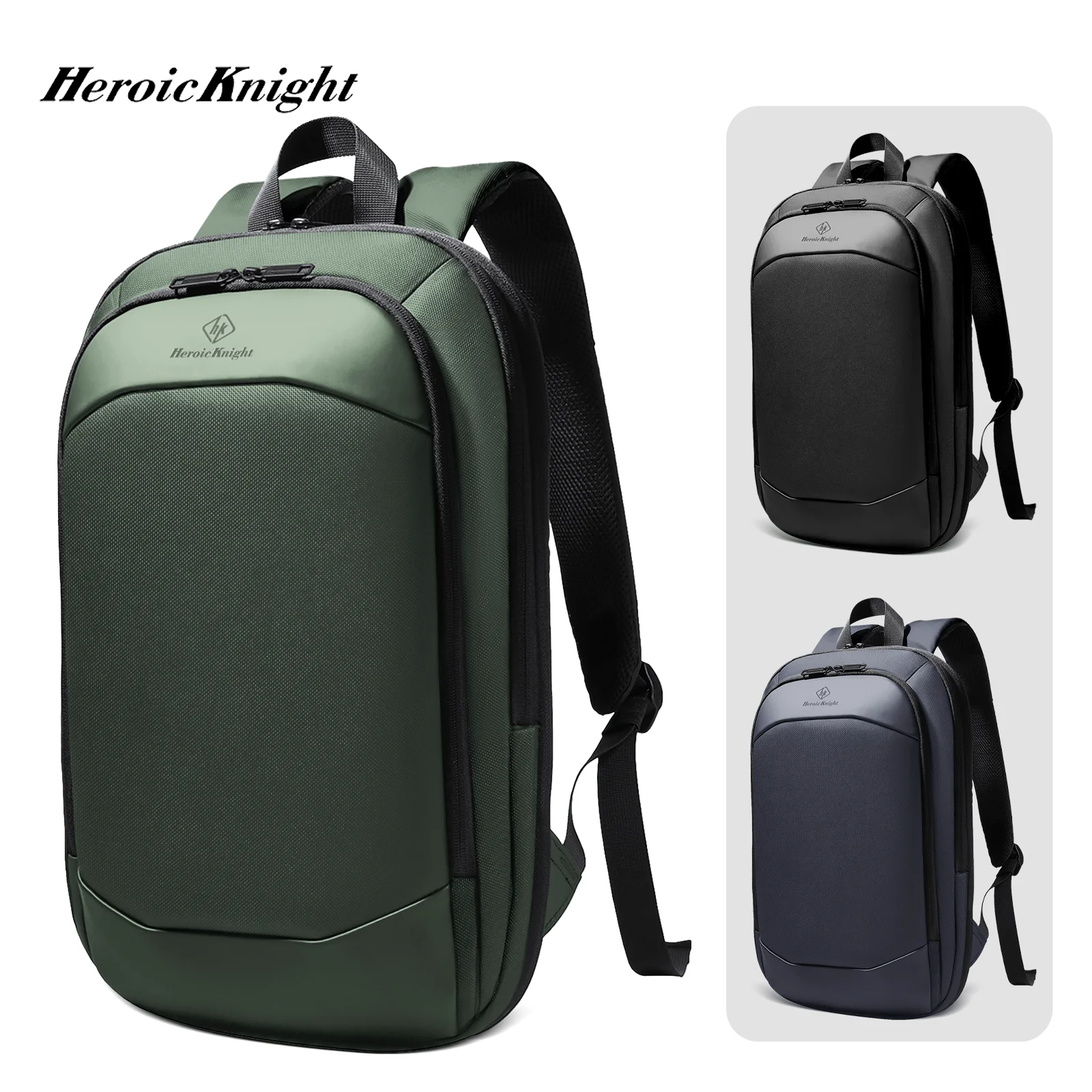 Heroic Knight Expandable Men Business Backpack Slim 15.6" Laptop Backpack Waterproof Work Commute Bag Large Capacity Travel Pack