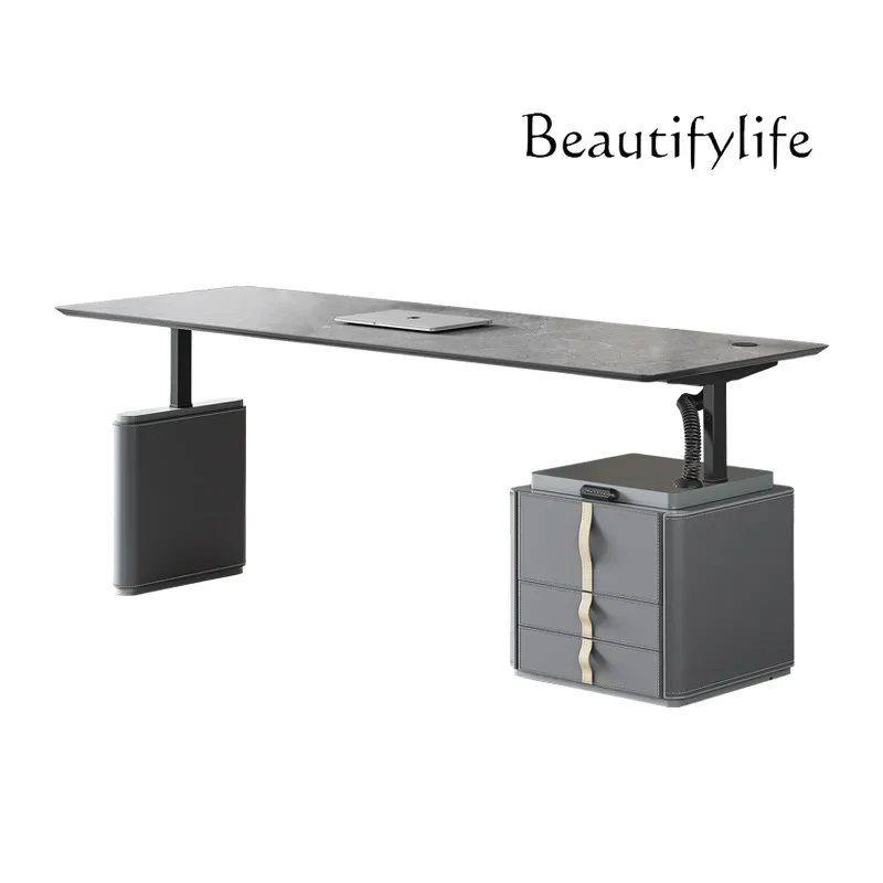 Y Rock Slab With Drawers Electric Lifting Table High-end Boss Manager Lifting Table Computer Table Worktable Lifting Desk
