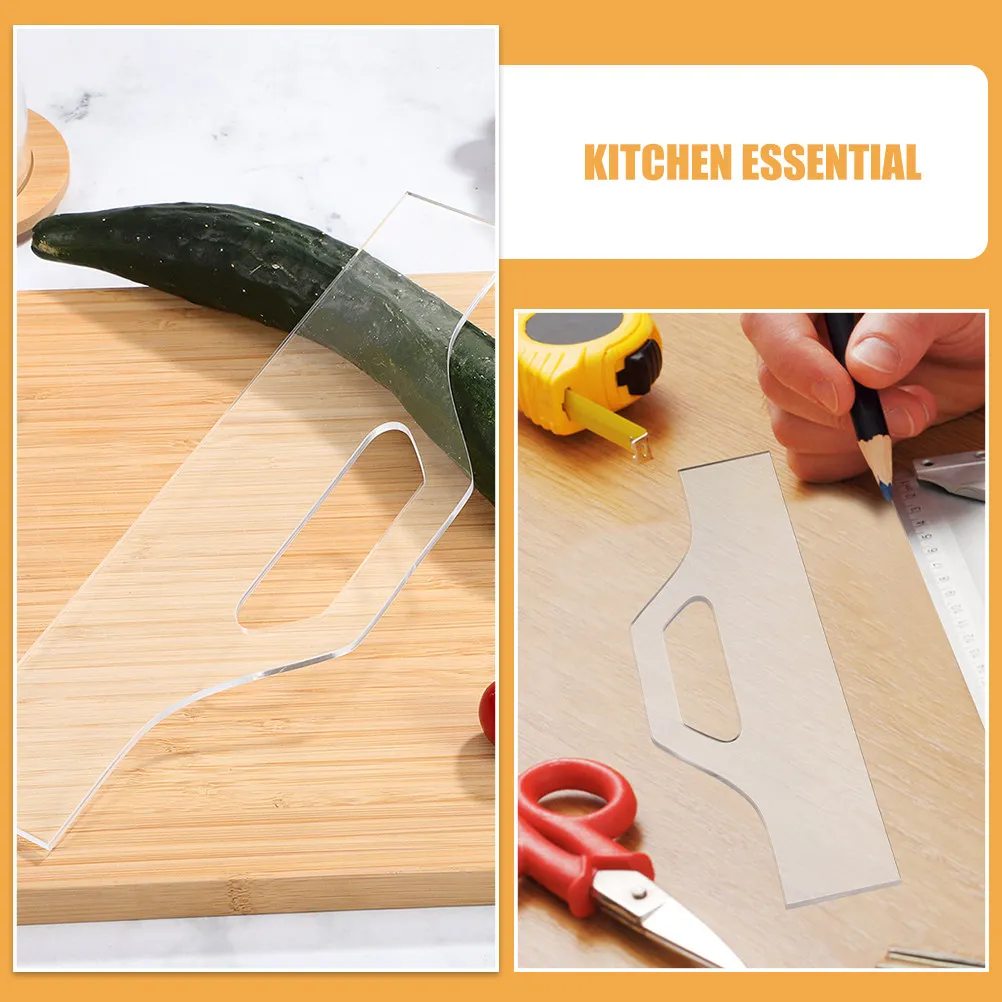 2Pcs Clear Acrylic Cutting Board Handle Templates Charcuterie Board Router Guide Tools Kitchen Supplies Woodworking Router
