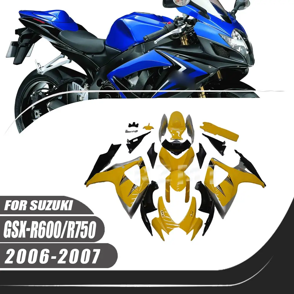 For 2006-2007 Suzuki GSXR600 GSXR750 Fairing Motorcycle Set Body Kit Decoration Plastic Guard Plate Accessories Shell S0606-110a