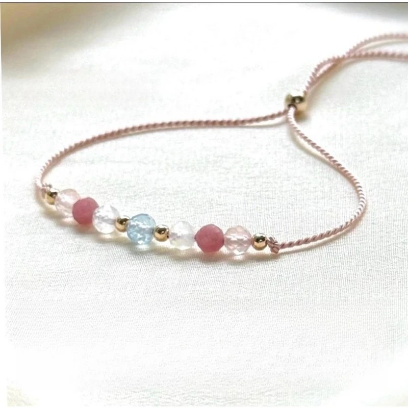 Pregnancy Crystal Bracelet: Moonstone Aquamarine Rose Quartz, Baby Shower Gift