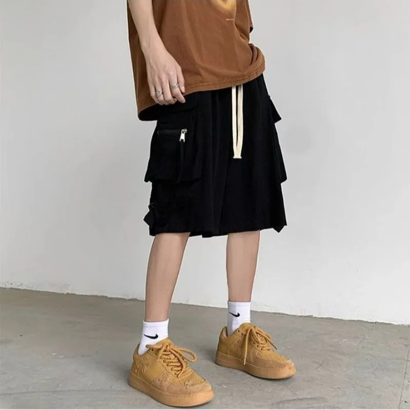 شورت نسائي صيفي طراز سفاري أمريكي ريترو موضة فضفاض ملابس الشارع جيوب جمالية عالية الخصر كاجوال للجنسين Y2k عتيق #5