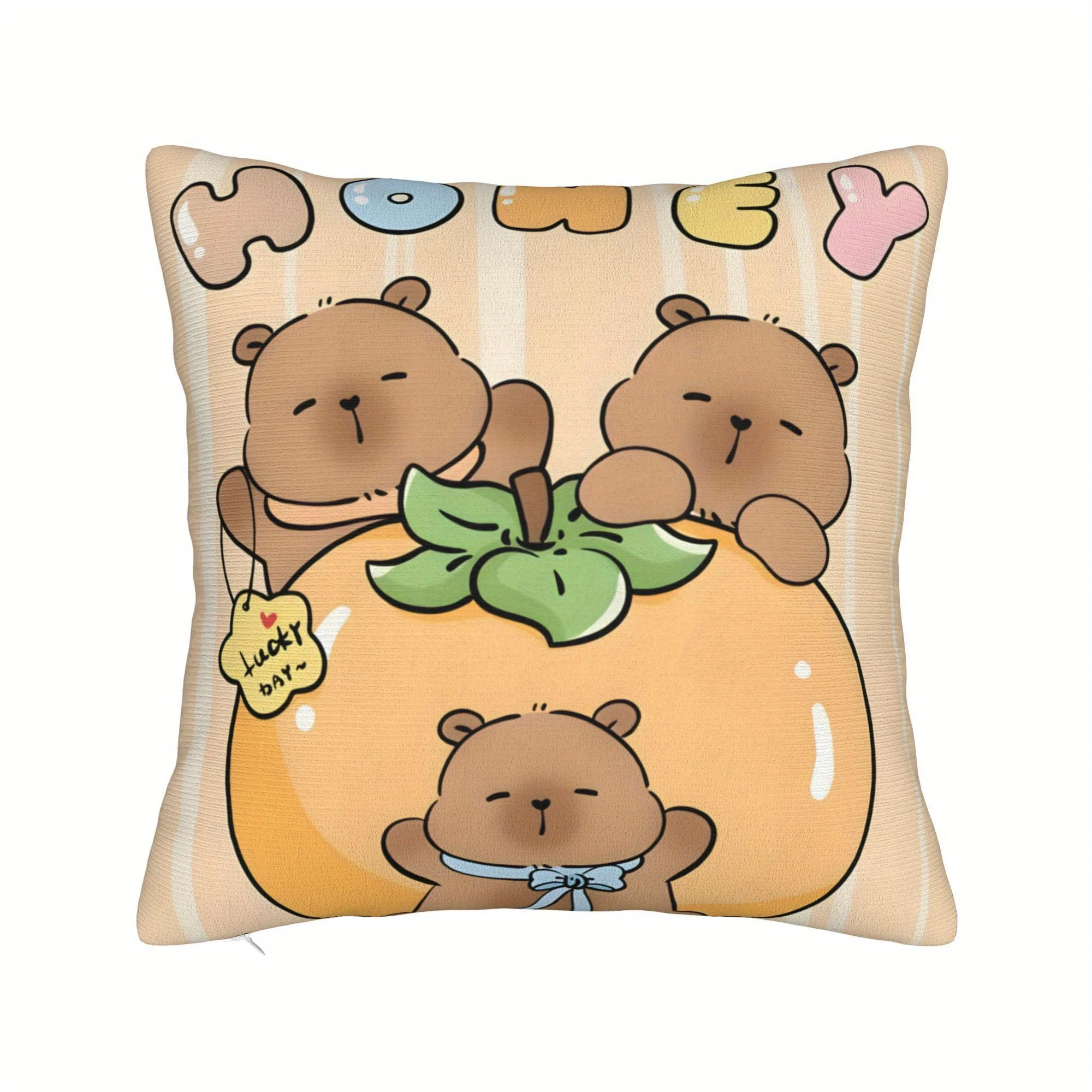 1pc Illustrative Triad Figure Motif Graphic Pillowcase for Home Decoration Cushion Cover Short Plush 45x45cm 18x18in