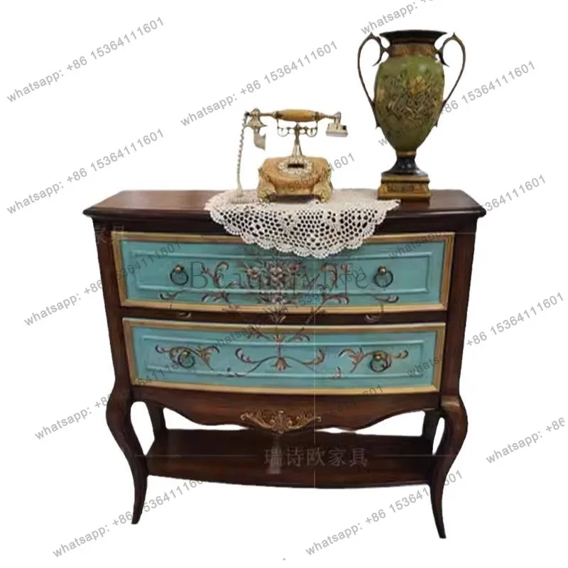 

Mealside Kitchen Locker Solid Wood American Retro Home Living Room Wall Storage Tea Cabinet Entrance