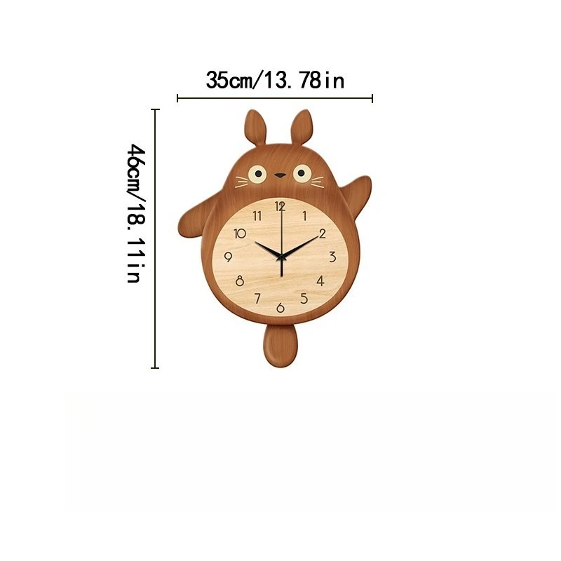 Cartoon chinchilla log wind wall clock decorative painting dining room log color hanging clock living