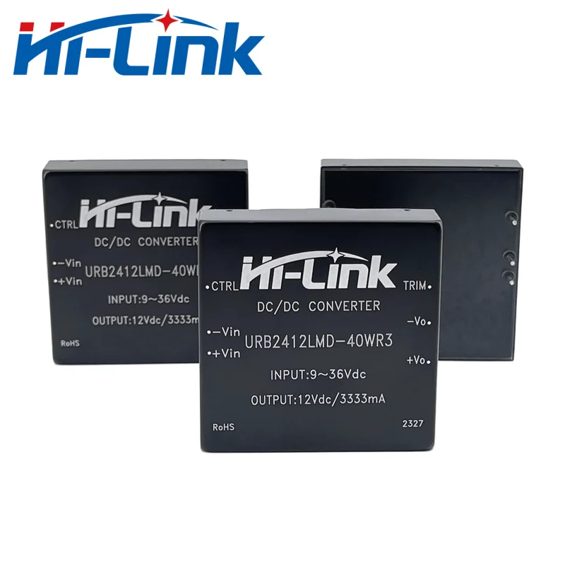 Step Down Power Supply Module, conversor isolado de entrada, Hi-Link, 40W, 12V, 3333mA Output, URB2412LMD-40WR3, DC-DC, 9-36V, frete grátis