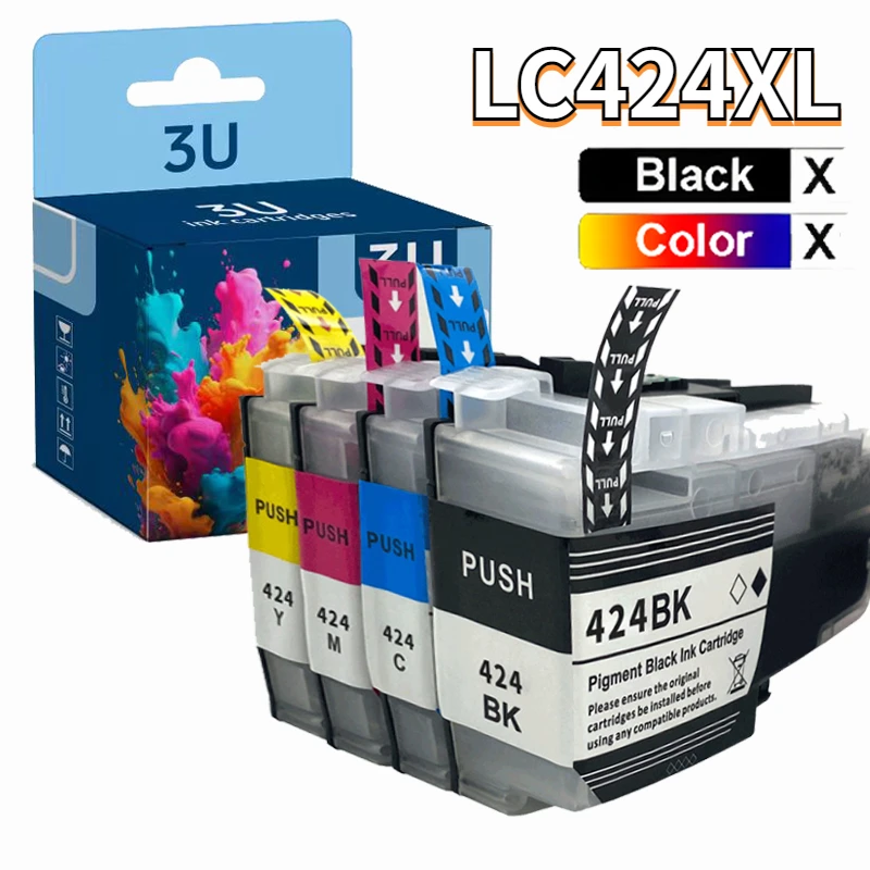 

3U LC424 LC424XL Premium Compatible InkJet Cartridge for Brother DCP-J1200DW Printer