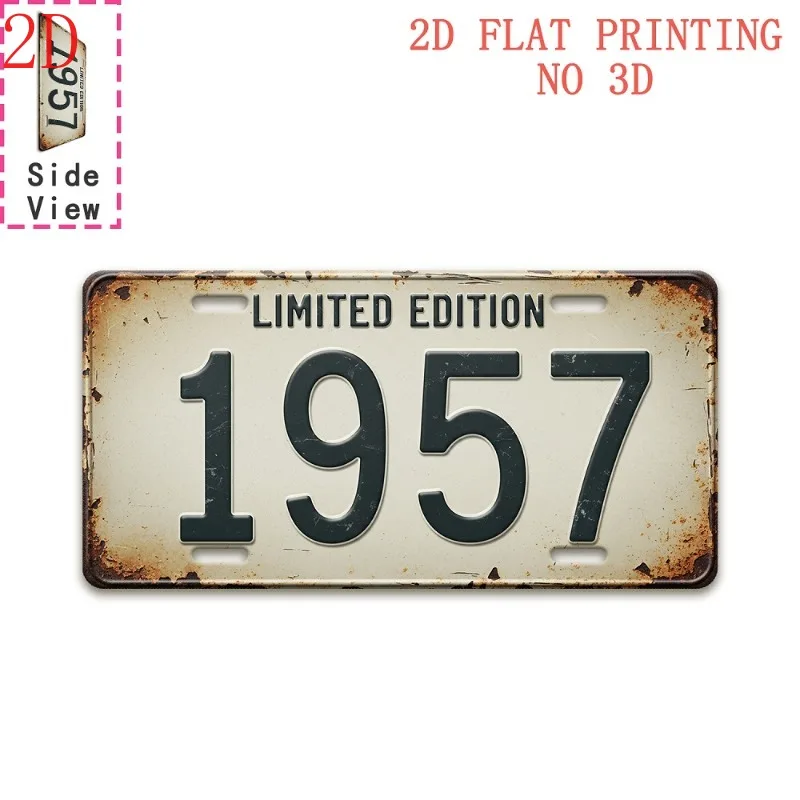 1PC 2D HD Tin Sign, Vintage Limited Edition Year Metal Wall Art, Retro Birth Year Decor for Bar Man Cave Rustic Anniversary Home
