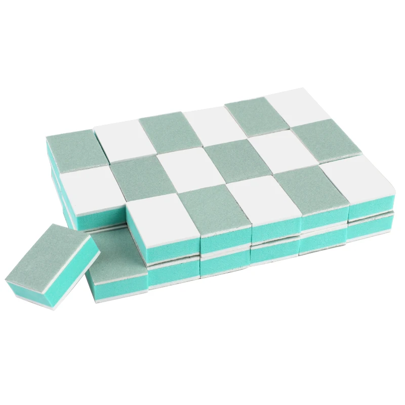 500Pcs Fine Grit Nail Buffer Block Sponge Files 1000/4000 Grit Green White Double‑Sided Buffing Blocks for Shining Nail Surface