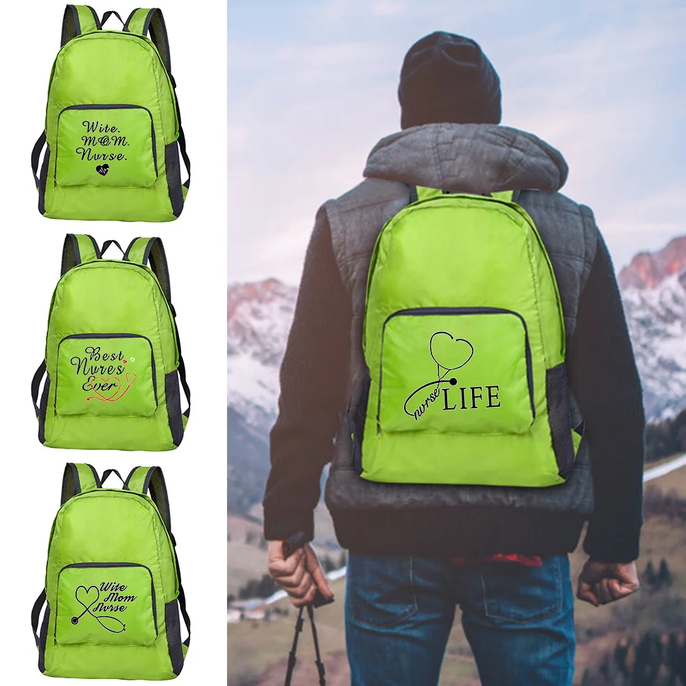 

Outdoor Bag Nurse Print Sports Backpack Multifunctional Backpack Men Camping Bags Lightweight Foldable Women Travel Backpacks