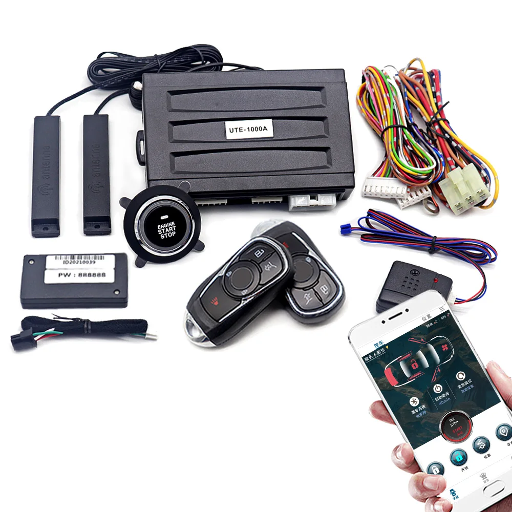 

Автомобильная сигнализация с автозапуском и кнопкой пуска, дистанционный запуск автомобиля с дистанционным управлением через приложение и системой пуска, удаленный стартер для зажигания