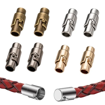 5 pçs fechos magnéticos pulseira cabo final tampas fechamentos conectores bloqueio para pulseira de couro colar jóias artesanato fazendo suprimentos