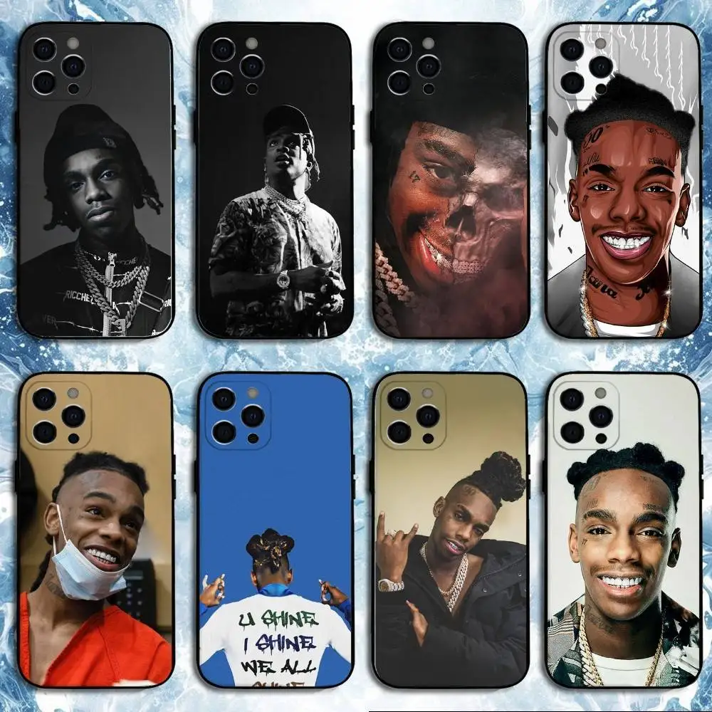 

YNW Melly Rapper Phone Case For iPhone 16,15,14,13,12,11 Plus,Pro Max, Soft Silicone Black Cover