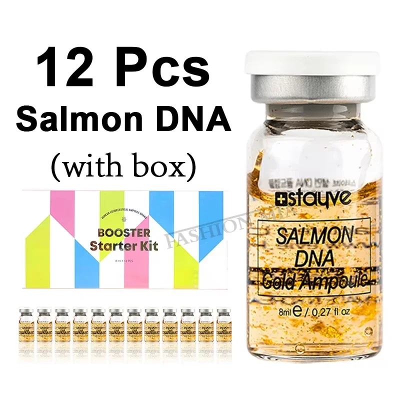 Korea 8ml Salmon DNA Golden Ampoule Skin Booster Serum Kit Natural Moisturizing Tender Lifting Firming Facial Skin Care