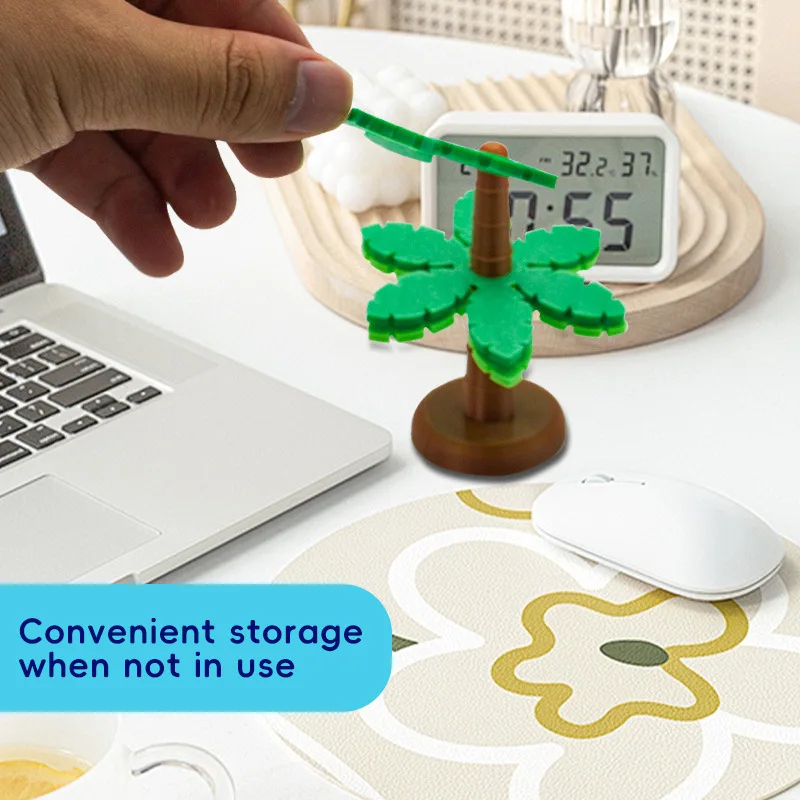 

1 шт. подставка для кокосовой пальмы, креативный дизайн, забавный декор для рабочего стола, маленькая чашка, пластиковый безопасный материал, летний милый дом