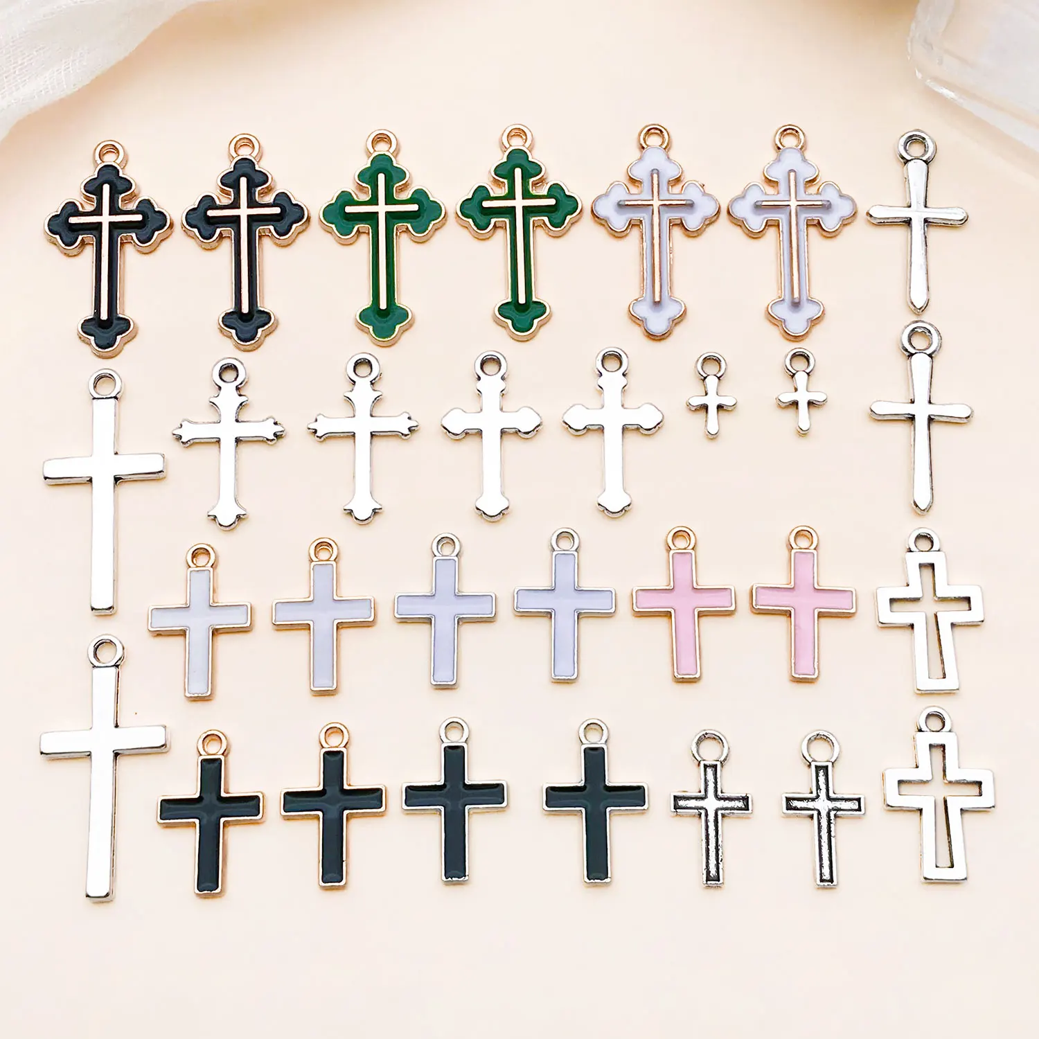 10/30 Stück gemischte Emaille Strass Kreuz Legierung christliche Charms Anhänger für Armband Halskette Ohrringe handgemachte DIY Zubehör
