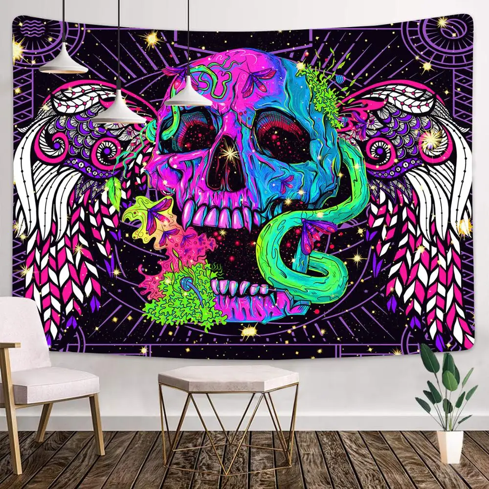 Day of the Dead Mexican Carnival Sugar Skull Wall  Tapestry Hanging Living Room Decoration Background Cloth