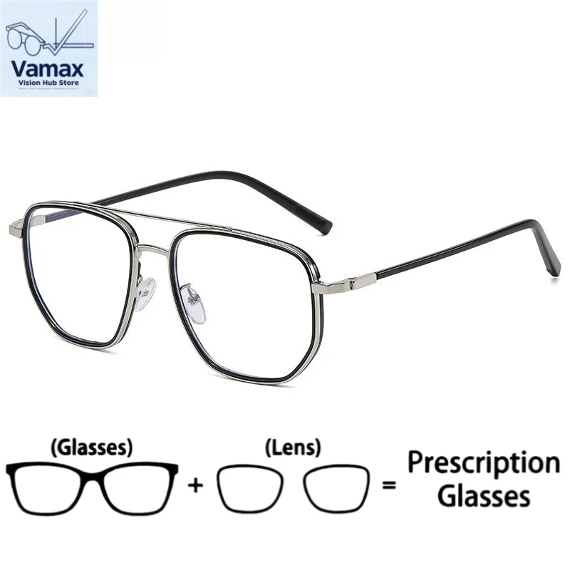 

VAMAX 2025 New TR90 Metal Polygon Eyeglasses Frame Fashion Blue Light Block