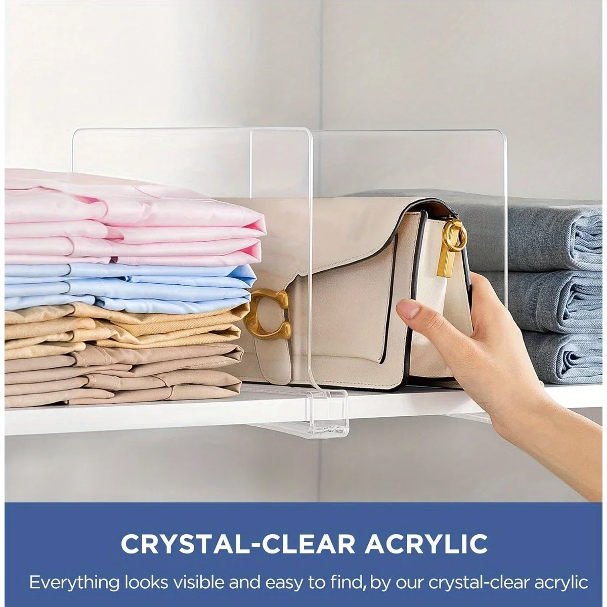 1/2/4pcs Transparent Closet Shelf for Wardrobe Organizer Cloth Divider Cupboard Bookcase Divider Baffle