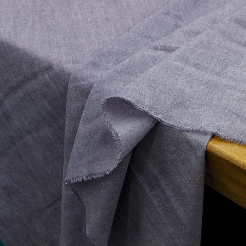 

12MM tussah silk cotton dirty cold-dyed fabric spring artistic style clothing design