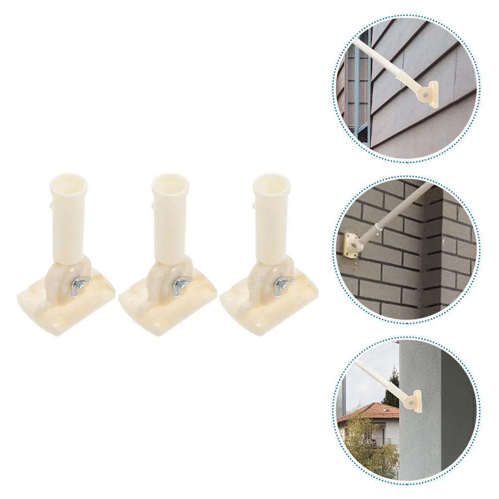 

3pcs Outdoor Flagpole Base Sturdy Adjustable Wall Mount For Flags Display Flagpole Bracket Stand Holder Accessory