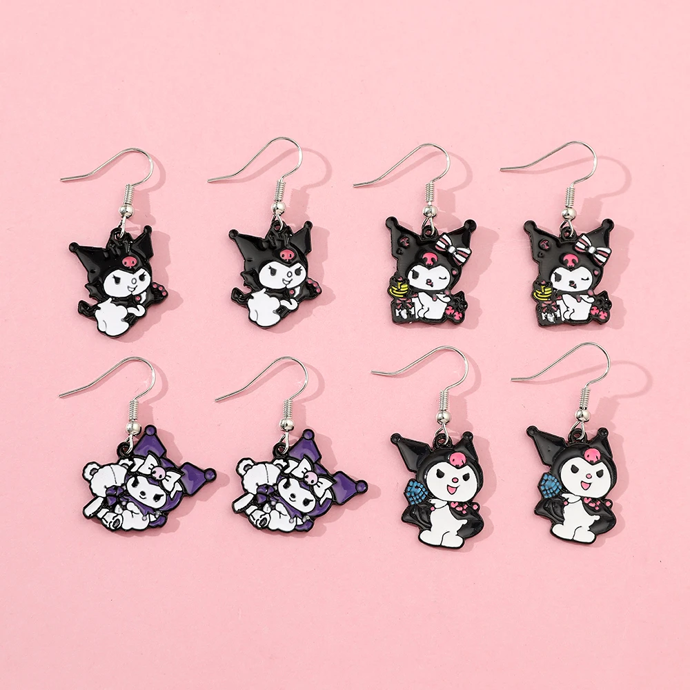 Anime Sanrio Kuromis Pendent Earrings Cartoon Cute Figure Hook Earrings Accessories Kawaii Student Girl Jewelry Gifts