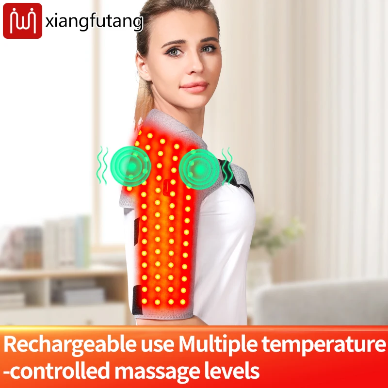 

Red Light Electric Heating Shoulder Support-vibration Massager relieves Joint Fatigue Stiffness 3 Levels Timer Adjustable Fit